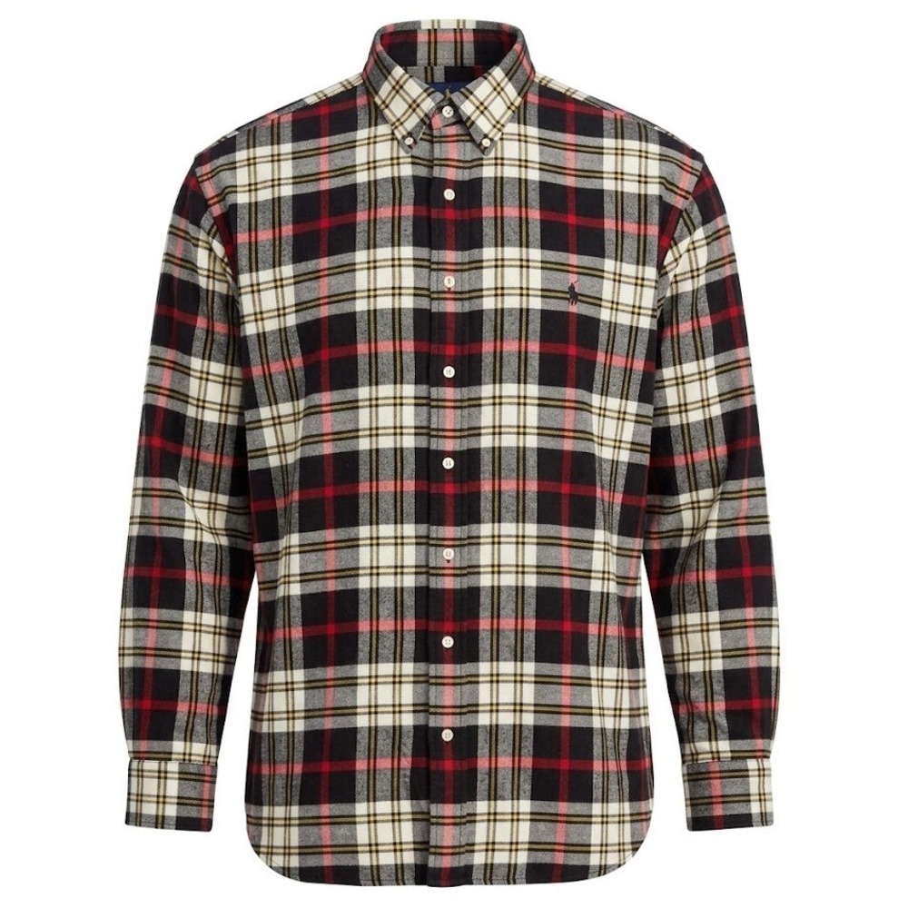 Ralph Lauren Classic Fit Plaid Button Down Shirt Mens 2XB Big Black Flannel - AC